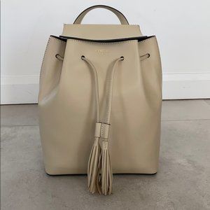 NWOT Camelia Roma Nude Beige Leather Backpack Bag